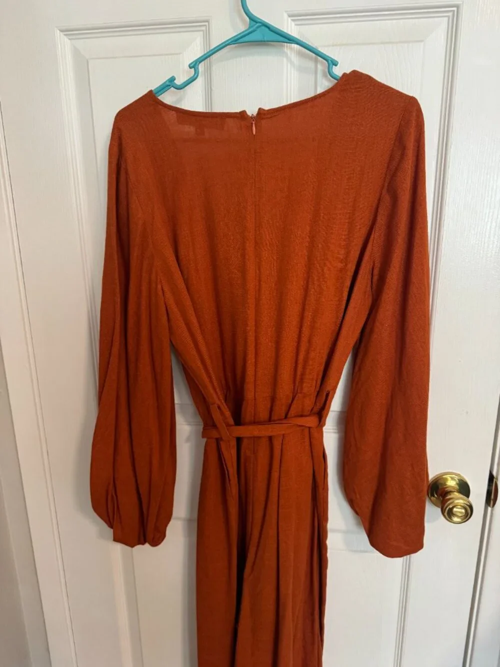 ELOQUII Rust Orange Long-sleeved jumpsuit